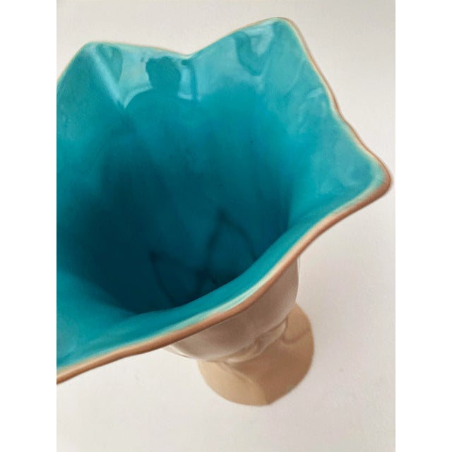 1930s Peach With Teal Interior, Catalina Pottery, Mold C339, USA by Gladding-McBean For Sale - Image 9 of 12