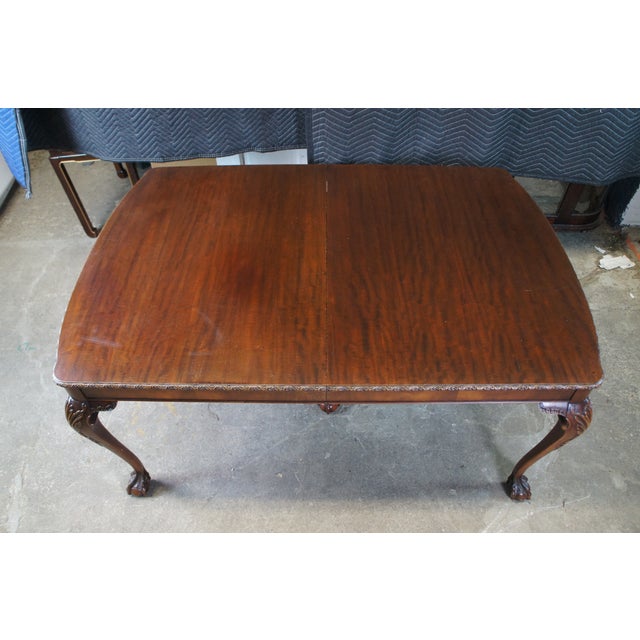 1920s 1920s Antique Romweber English Chippendale Georgian Mahogany Extendable Dining Table For Sale - Image 5 of 12