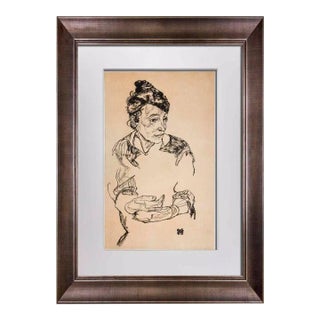 Egon Schiele Lithograph Signed Limited Ed “Artist Mother” 1918 +++Custom Framing For Sale
