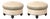 Art Deco Upholstered Ottomans With Walnut Reeded Supports Manner of Ruhlmann For Sale