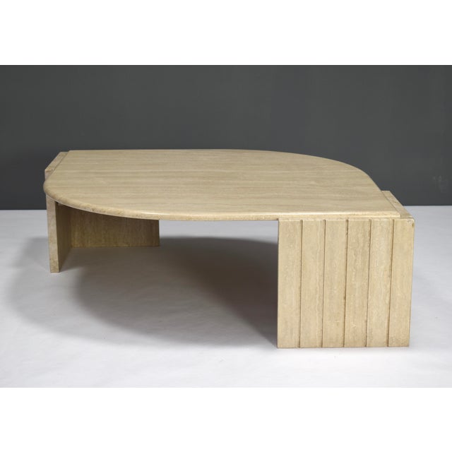 Travertine Coffee Table attributed to Roche Bobois, France, 1970s For Sale - Image 12 of 12