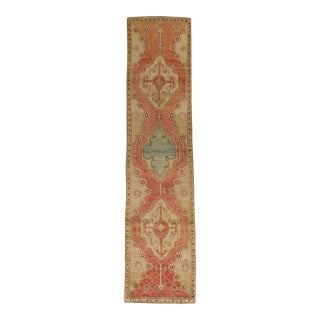 Narrow Vintage Turkish Oushak Runner - 2' x 8'3" For Sale