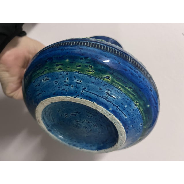 Blue Ceramic Jug by Aldo Londi for Bitossi, 1970s For Sale - Image 6 of 7