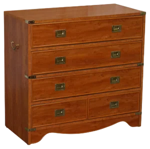 Vintage French Military Campaign Chest of Drawers from Meubles Gautier