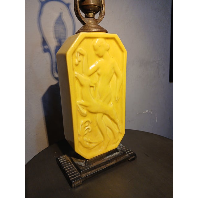 Antique Muncie Pottery Art-Deco Table Lamp For Sale - Image 9 of 17