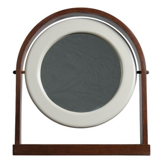 SP63 Sandretta Table Mirror in White Lacquered Wood by Ettore Sottsass for Poltronova, 1966 For Sale