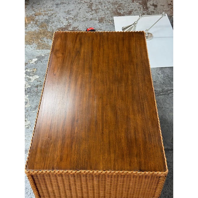 Brown Peter Dunham for Hollywood at Home Wicker Nightstand For Sale - Image 8 of 12