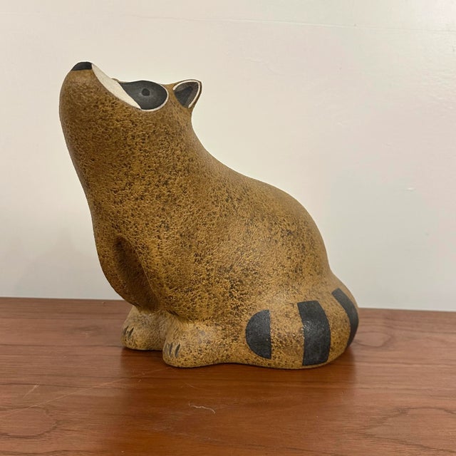 Mid-Century Modern John Seymour Limited Edition Stoneware Raccoon For Sale - Image 3 of 9