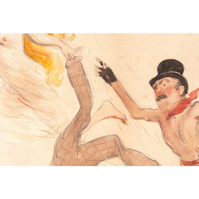 1900s James Montgomery Flagg Signed Figural Watercolor For Sale - Image 4 of 8