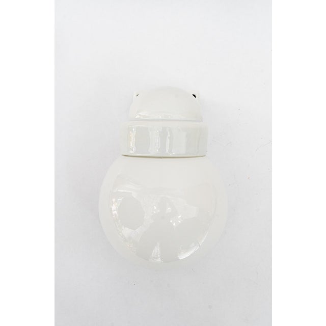 1920s Porcelain Wall Lamp with Opal Glass Shade, Vienna, 1920s For Sale - Image 5 of 13