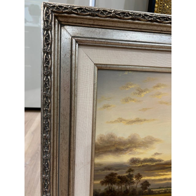 Vintage Framed Landscape Oil Print on Canvas For Sale In Chicago - Image 6 of 8