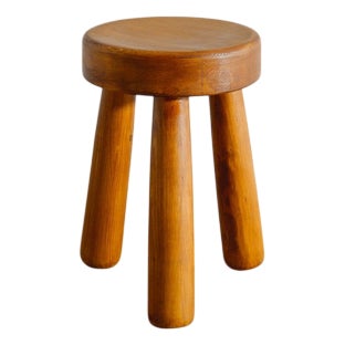 Vintage Swedish Wooden Tripod Stool, 1990s For Sale