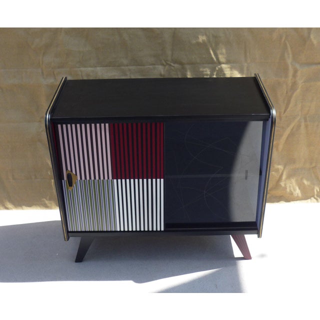 Vintage Chest of Drawers with Sliding Doors, 1950s For Sale - Image 9 of 9
