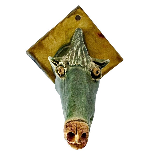 Figurative Ceramic Pottery Horse Wall Sculpture Attributed to 9 Pines Art Isupov For Sale - Image 3 of 9