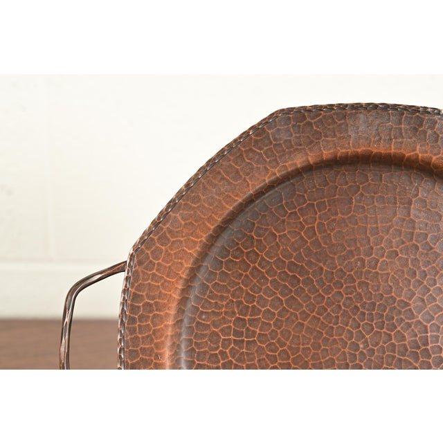 Roycroft Arts & Crafts Hammered Copper Handled Tray For Sale In South Bend - Image 6 of 12