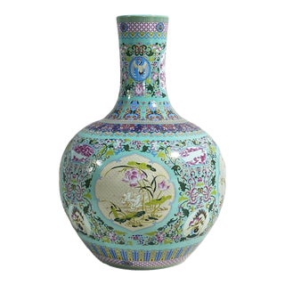 Large Chinese Porcelain Onion Shaped Vases 20.5 " H For Sale