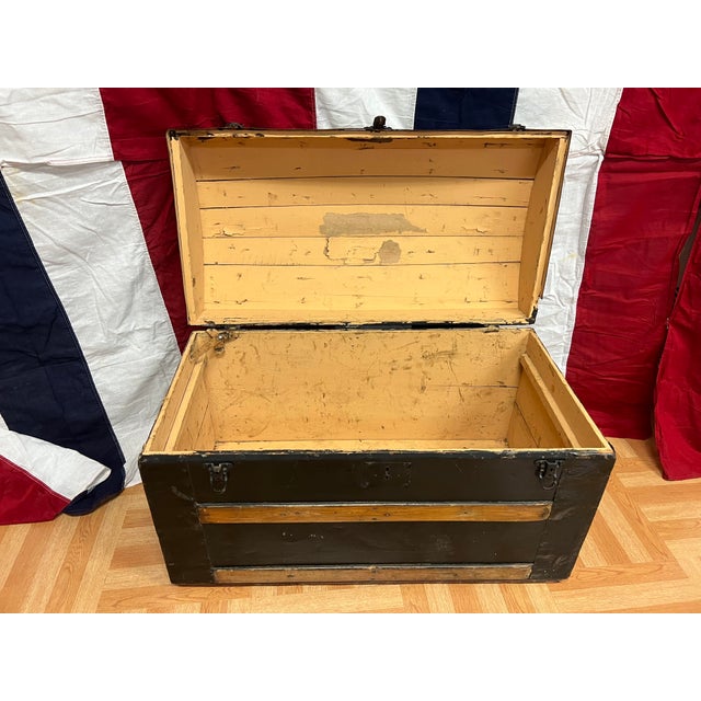 Early 20th Century Antique Wood Camelback Steamer Trunk Chairish