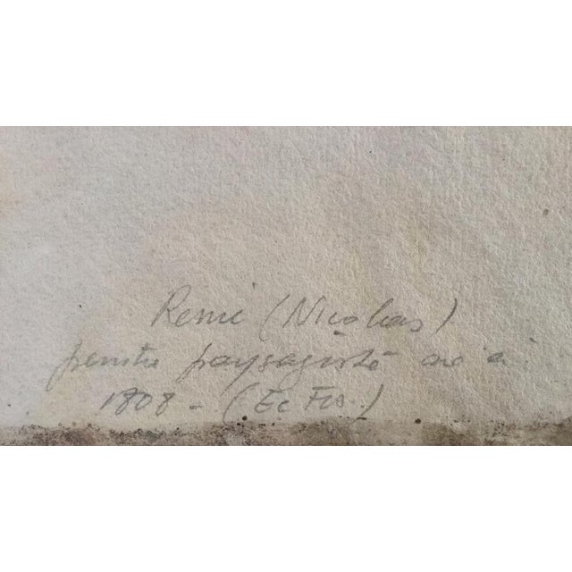 19th Century Nicolas Renie, The animated well, 1851, Watercolor For Sale - Image 5 of 8