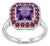 Natural Ruby 2.30cts, Amethyst 5.30cts & Diamond 0.50cts Ring in 14k Gold For Sale