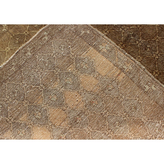 Taupe Vintage Turkish Mid-Century Gallery Rug in Taupe and Warm Brown For Sale - Image 8 of 8