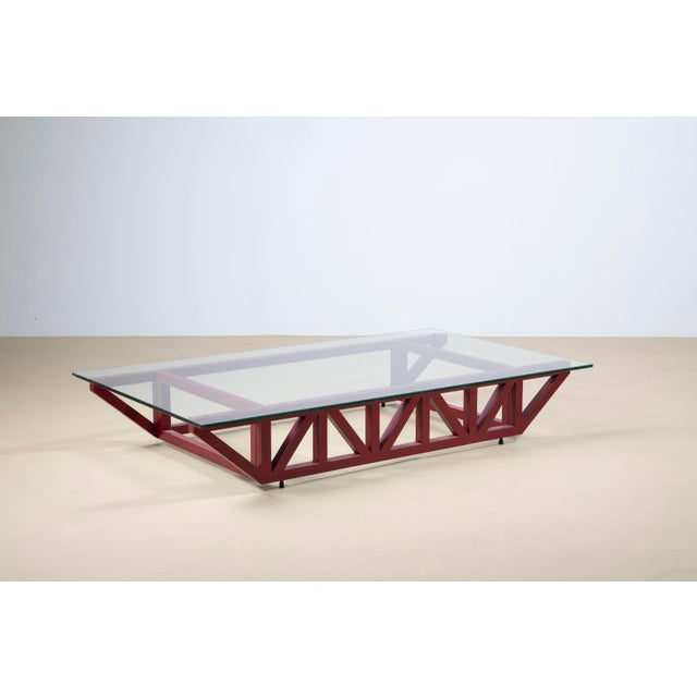 Vintage Italian Coffee Table with Reticulated Base and Crystal Top, 1980s For Sale - Image 9 of 9