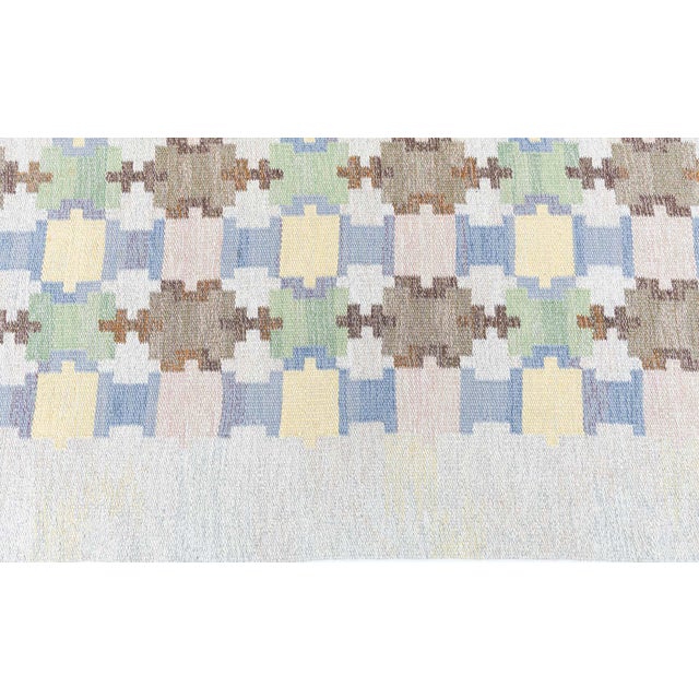 1950s Mid-Century Scandinavian Flatweave Rug Designed By Judith Johansson "Spise Hall" For Sale - Image 5 of 7