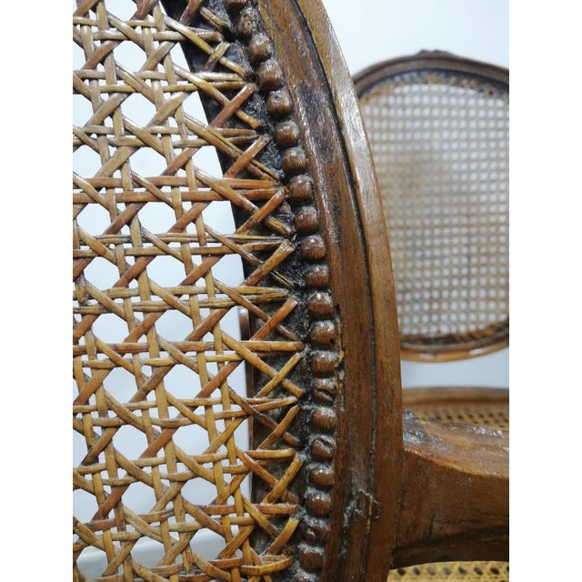 Louis XVI Armchairs in Vienna Straw and Walnut, 1800s, Set of 2 For Sale - Image 12 of 14