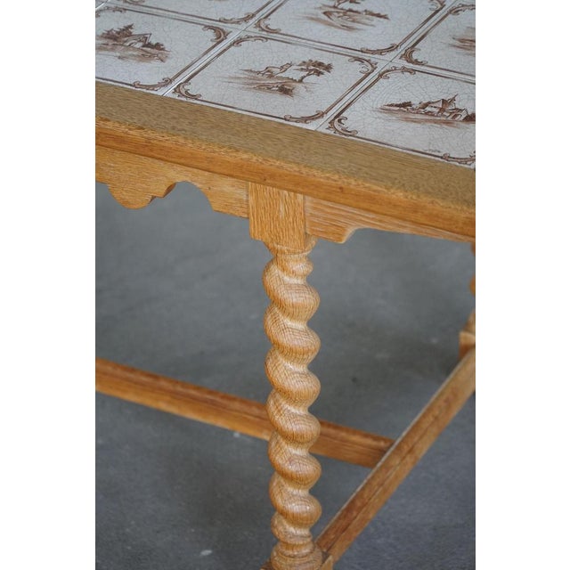 Mid-Century Modern Danish Oak Coffee Table with Ceramic Tile Top, 1950s For Sale - Image 10 of 18