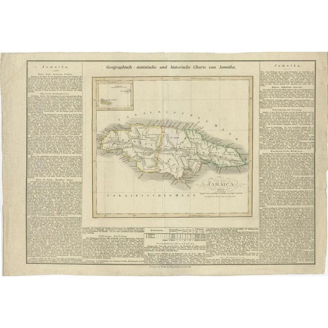 This map of Jamaica is an interesting historical document. This map is part of an atlas that was issued in six editions in...