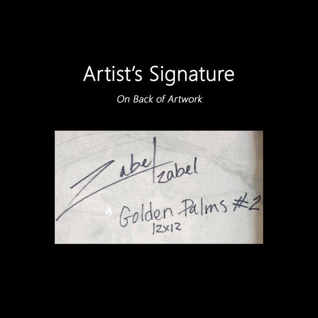 Golden Palms #2 - Modern Textural Abstract Original Artwork by Zabel For Sale - Image 9 of 9