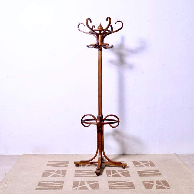 Vintage Curved Beech Coat Stand, 1970s For Sale - Image 16 of 16