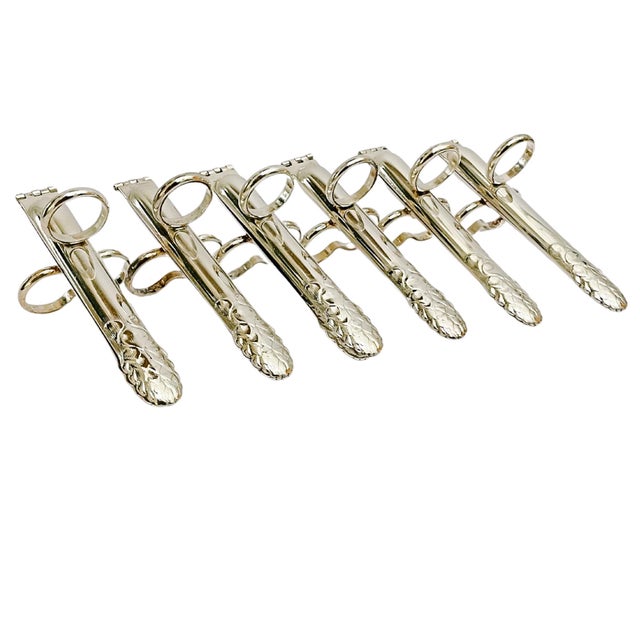 Victorian Early 20th Century French Silverplated Asparagus Tongs, Individual Servers - Set of 6 For Sale - Image 3 of 5