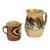 Two Antique Jaspé Pottery Pitchers, France, Late 19th Century For Sale