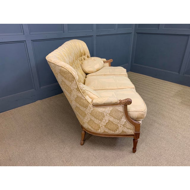 French Upholstered Walnut Salon Suite, 1920, Set of 3 For Sale - Image 15 of 18