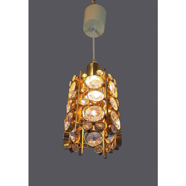 Palwa Small Bubble Chandelier in Crystal Glass & Gilt Brass, 1960s, Germany For Sale - Image 4 of 5