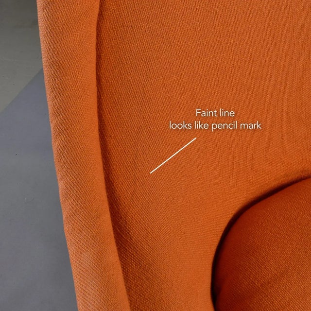1972 Original Warren Platner for Knoll Orange Easy Chair and Ottoman For Sale - Image 11 of 13