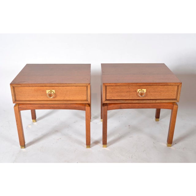 Mid-Century E-Gomme Collector Range Bedside Tables in Walnut and Brass from G Plan, 1960s, Set of 2 For Sale - Image 4 of 18