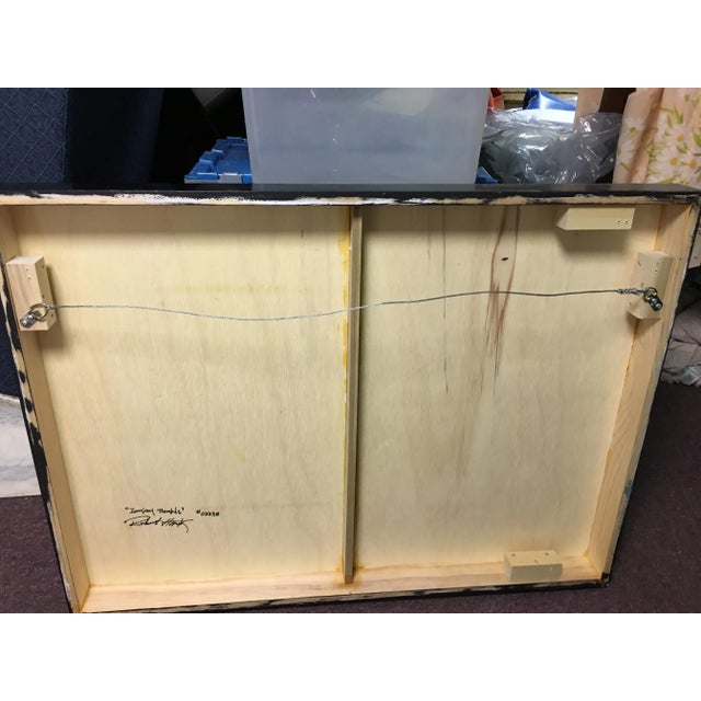 Wood Robert Hawk “Imaginary Thoughts” Mixed Media on Metal For Sale - Image 7 of 9