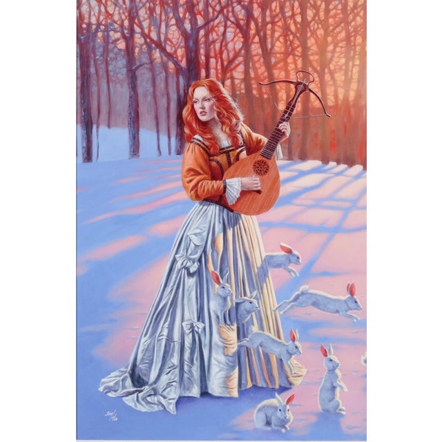2016 Michael Cheval "Love Hunter Ii" Artist Hand Signed & Numbered Limited Edition 344/450 Framed & Matted Color Dye Sublimation on Aluminum For Sale - Image 4 of 9