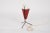 1950s Italian Red Lacquered Metal and Brass Conical Table Lamp, 1950s For Sale - Image 5 of 9
