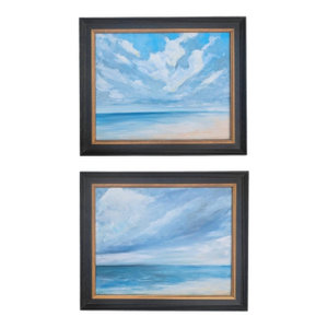 Original Expressionist Seascape Ocean Coastal Paintings- A Pair