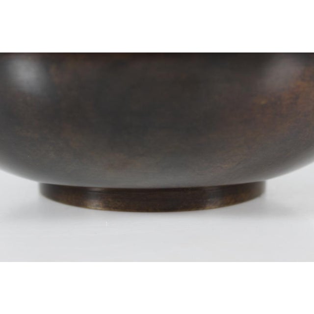 Art Deco Danish Bowl in Bronze with Brown by Just Andersen, 1930s For Sale - Image 9 of 13