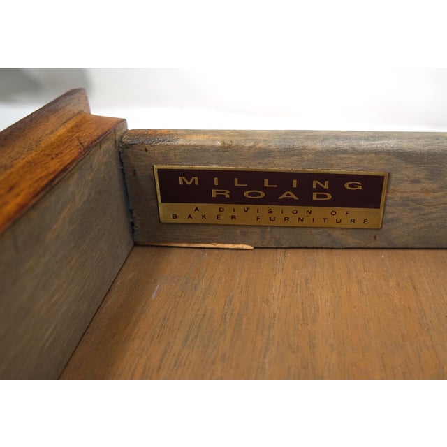 Pair of Baker 3 Tier One Drawer Rectangle Side End Tables Stands MINT For Sale - Image 9 of 13