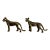 Vintage British Colonial Small Solid Brass Leopard Cabinetry Knobs Hardware, a Pair For Sale