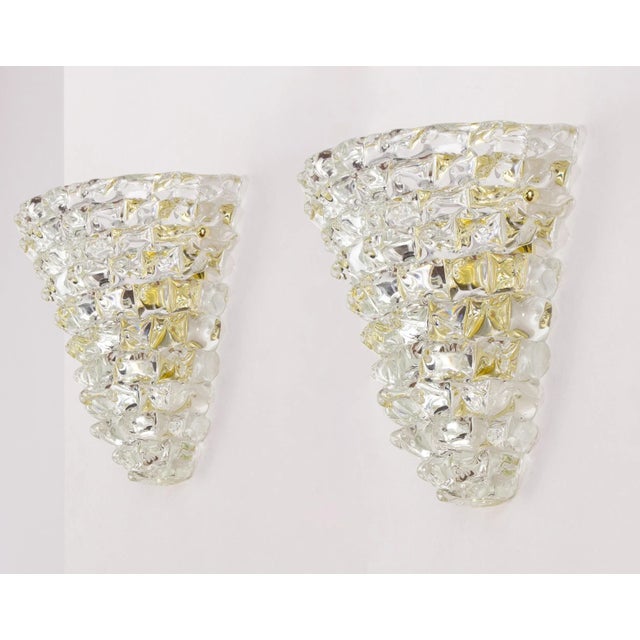Mid-Century Modern Italian Rostrated Murano Crystal Wall Light, 1970s For Sale - Image 3 of 9