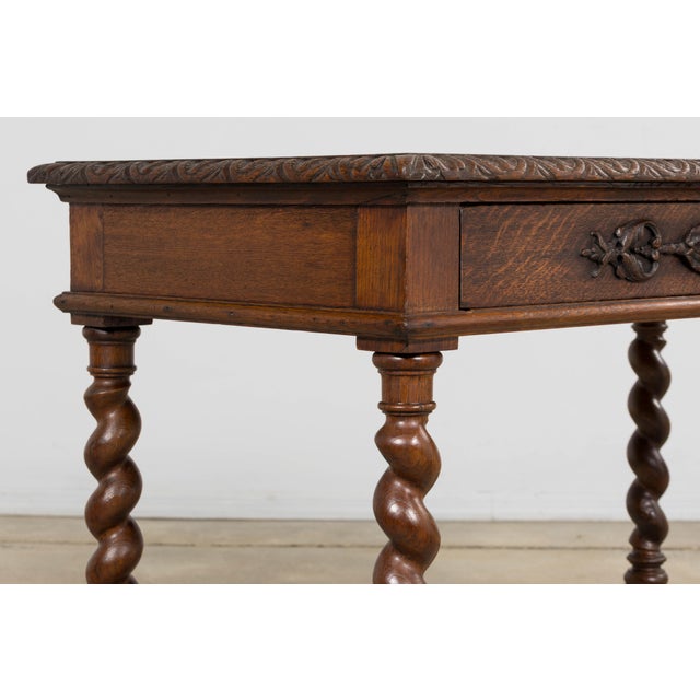 Antique French Louis XIII Style Oak Writing Table or Side Table, Late 19th Century For Sale - Image 16 of 18