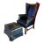 Patent Leather English Wingback Chair and Ottoman For Sale