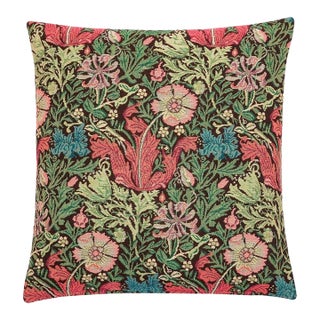 Morris Tulips Tapestry Cushion With Feather Filler - 46x46cm (18"x18") For Sale