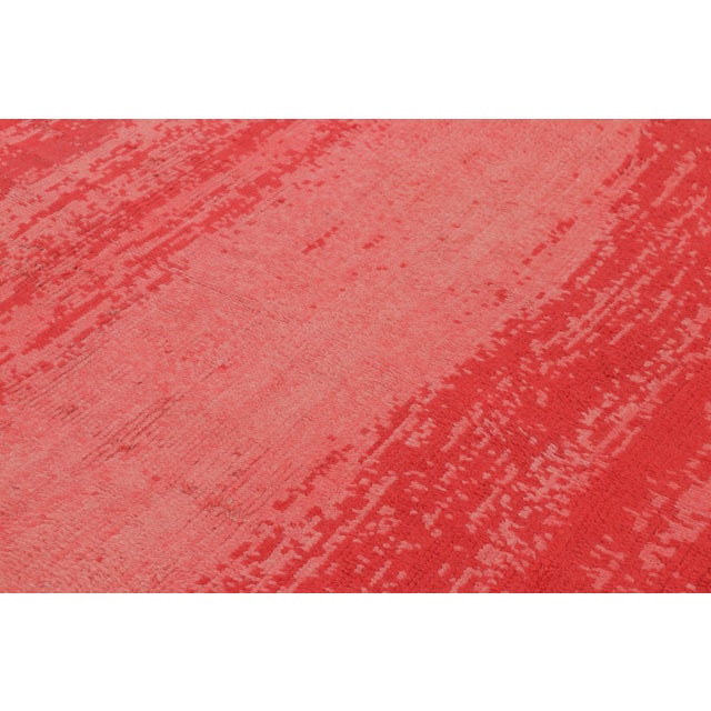 Traditional Vintage Moroccan Solid Shag Rug in Vibrant Red and Pink Hues - Rug & Kilim For Sale - Image 3 of 10