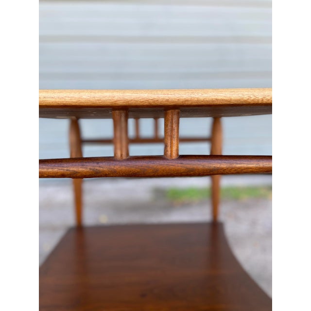 Mid Century Modern ‘Acclaim’ Square Side Table With Curved Lower Shelf | AltaVista Lane Furniture For Sale - Image 11 of 13